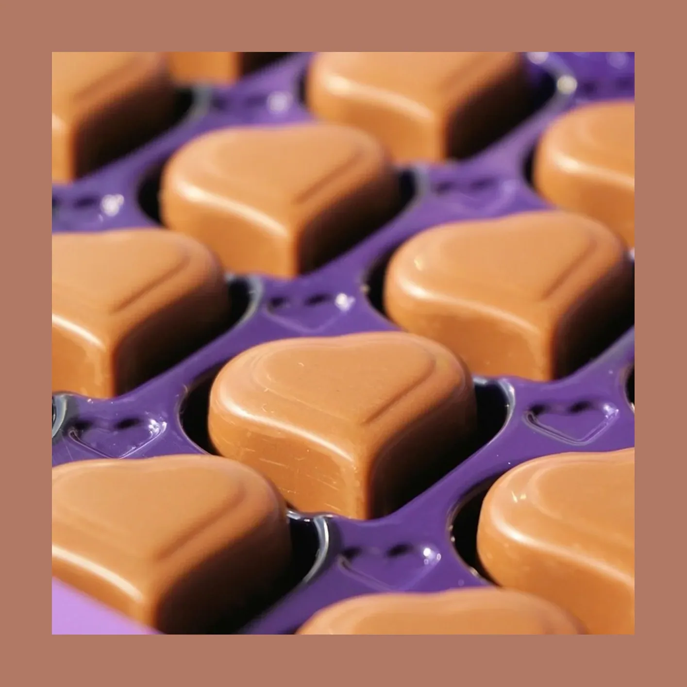 Corazones de chocolate con leche